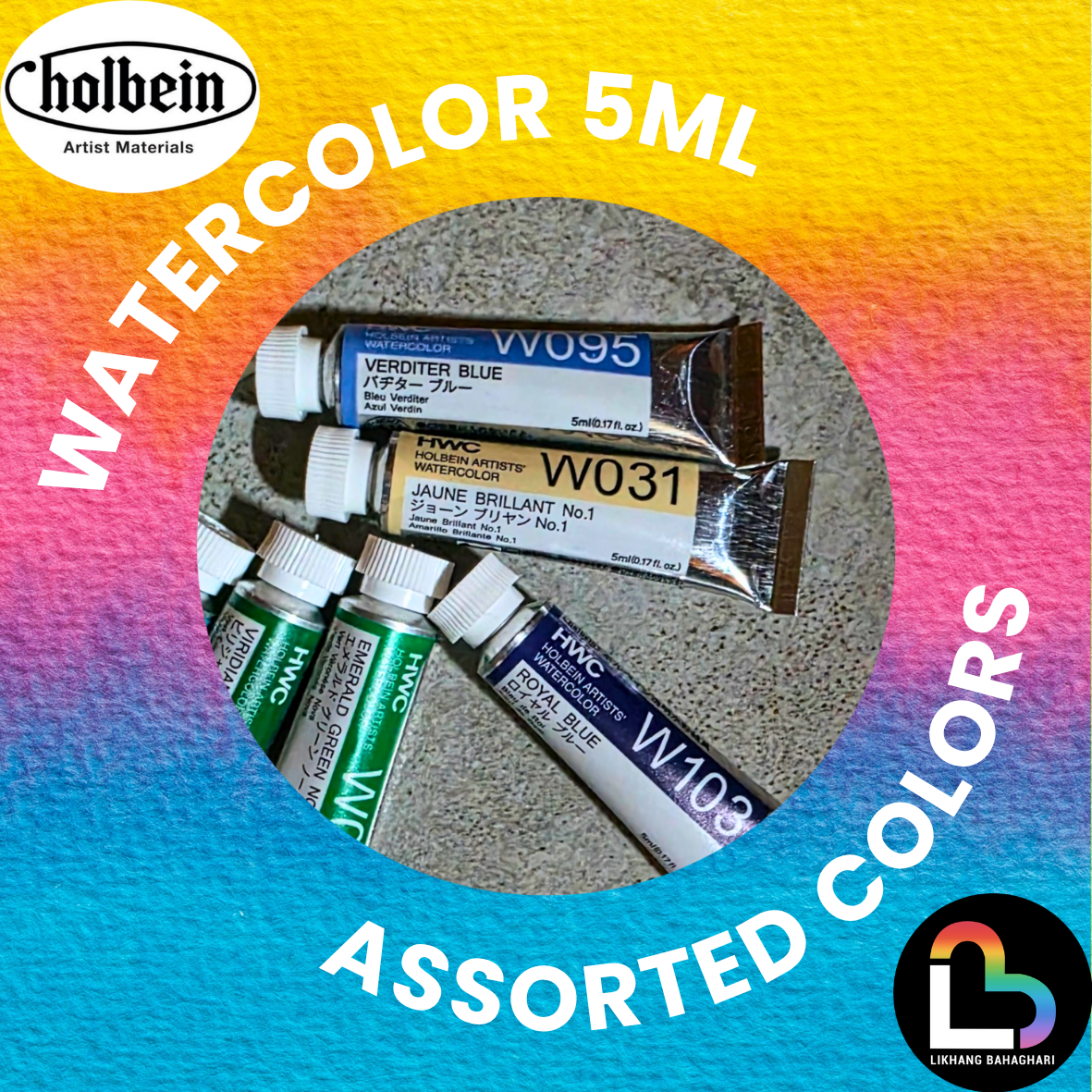 6/6 Holbein Watercolor 5ml Tubes & 2ml Half-Pans (Assorted Colors) - Buy 5 Get 1 Free