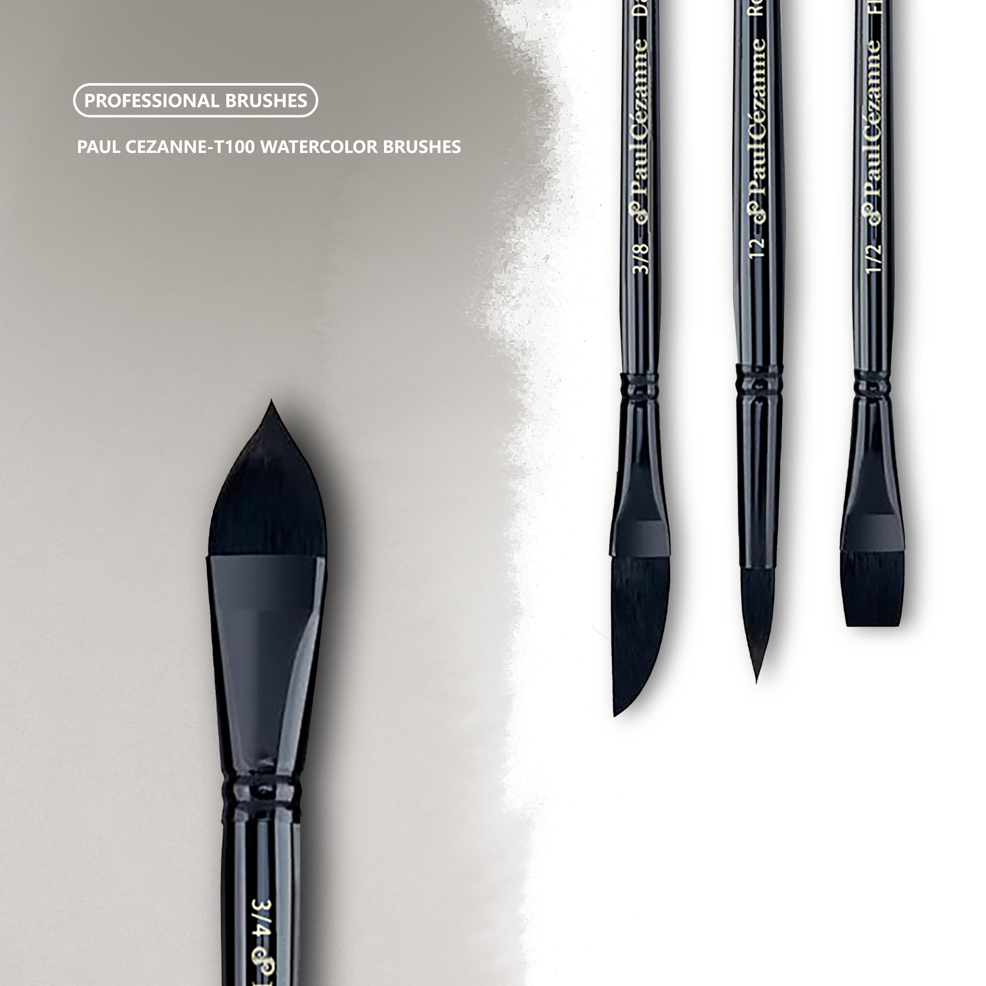 Paul Cezanne Art Paint Brush Set 10 Pcs Black Handle Watercolor Acrylic Gouache Paint Brushes