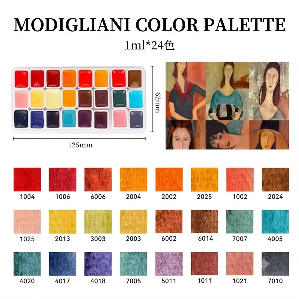 24-Color 1ml Watercolor Set Artist Palettes (Monet, Van Gogh, Picasso, Macaron) Buy 2 Free Sketchbook