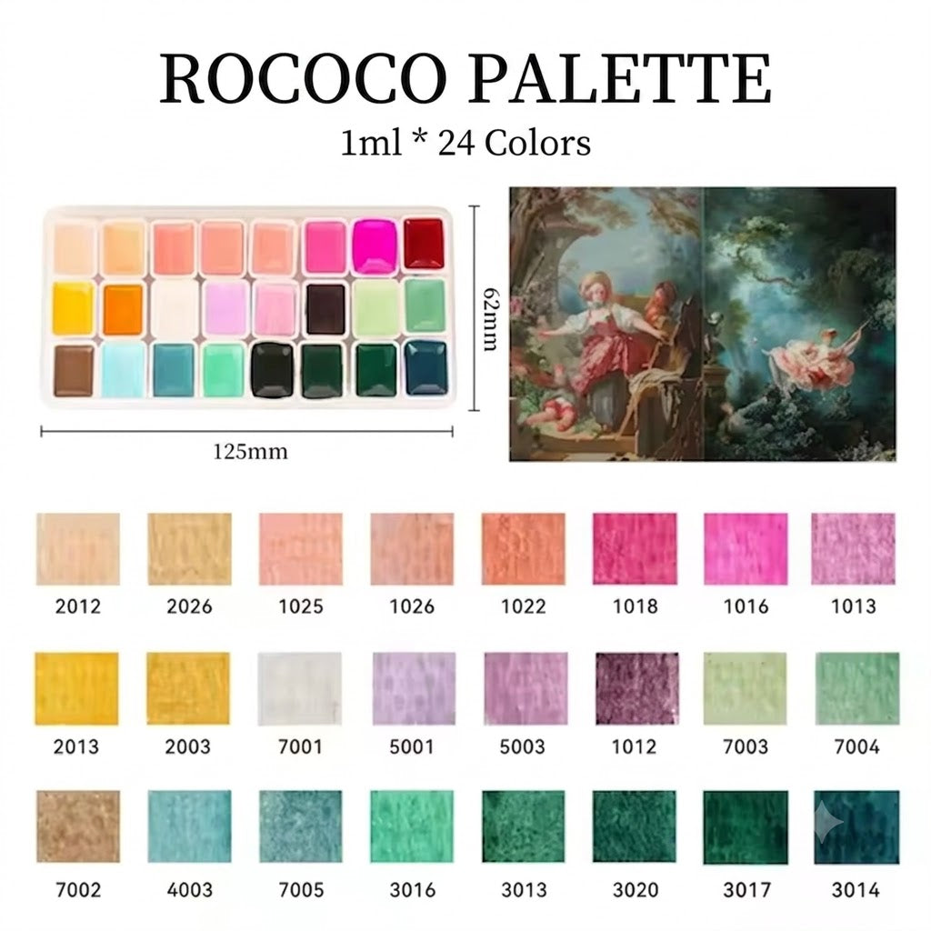 24-Color 1ml Watercolor Set Artist Palettes (Monet, Van Gogh, Picasso, Macaron) Buy 2 Free Sketchbook