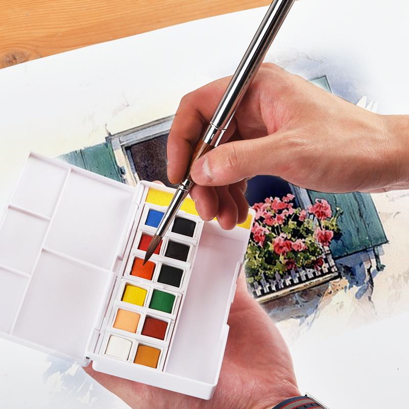 Paul Cézanne 3-Piece Travel Watercolor Brush Set (with Leather Case)