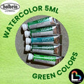 2/6 Holbein Watercolor 5ml Tubes & 2ml Half-Pans (Greens) - Buy 5 Get 1 Free
