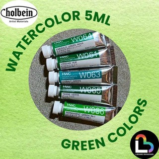2/6 Holbein Watercolor 5ml Tubes & 2ml Half-Pans (Greens) - Buy 5 Get 1 Free