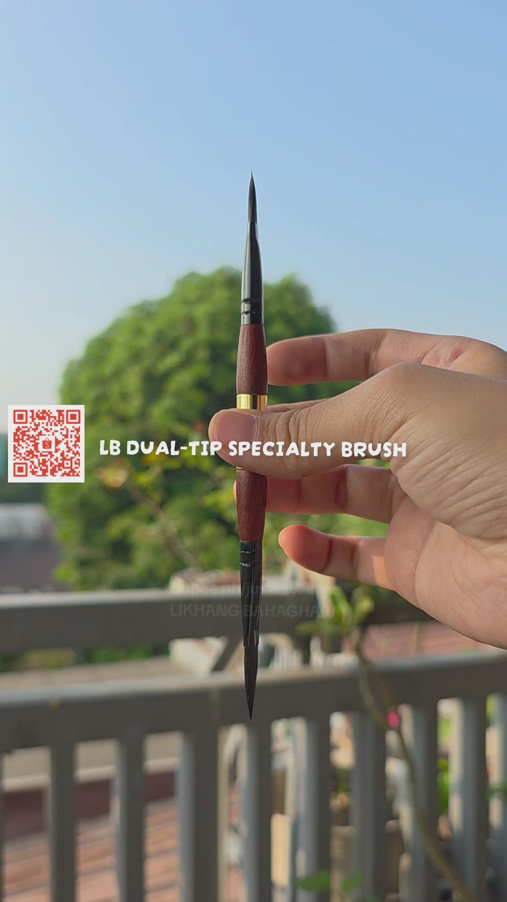 LB Dual-Tip Travel Watercolor Brush Sable and Synthetic Squirrel Hair – 6 Shapes Specialty