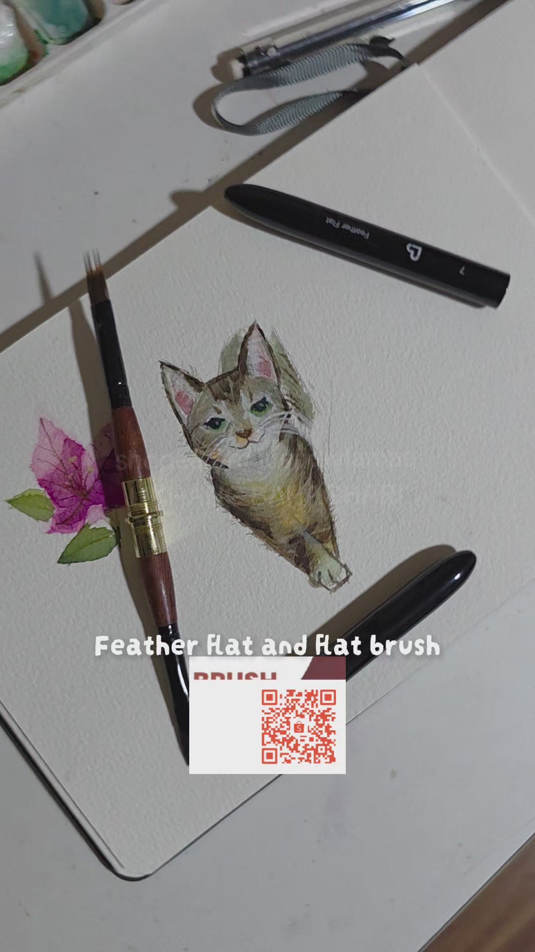 LB Dual-Tip Travel Watercolor Brush Sable and Synthetic Squirrel Hair – 6 Shapes Specialty