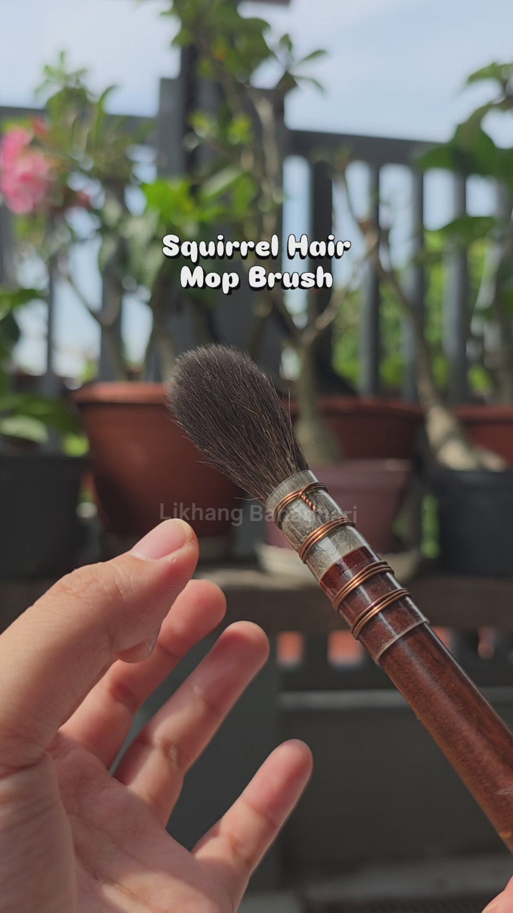 Paul Cezanne Professional Squirrel Hair Mop Watercolor Brush, Round Quill with Copper Ferrule