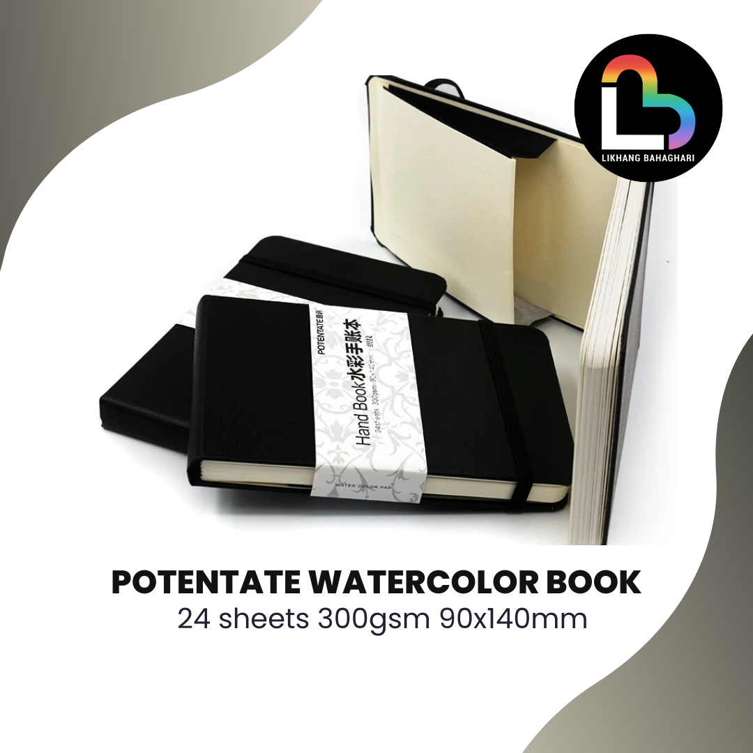 LB Potentate Watercolor Book 300gsm Cotton Blend 24 Sheets Travel Drawing Notebook Journal