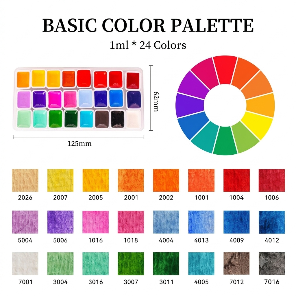24-Color 1ml Watercolor Set Artist Palettes (Monet, Van Gogh, Picasso, Macaron) Buy 2 Free Sketchbook
