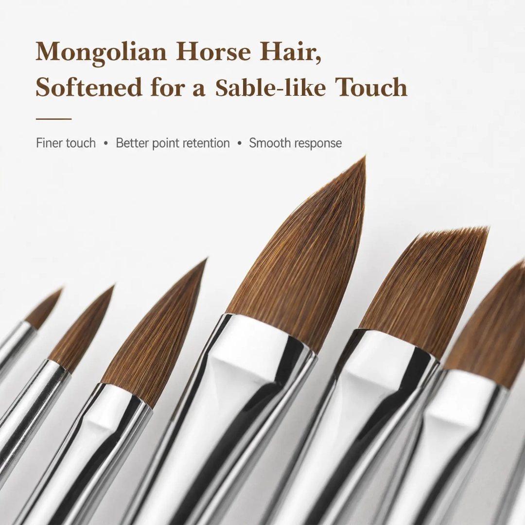 Paul Cezanne Black Watercolor Brush 10 Pcs Synthetic Sable Hair Wood Handle Paintbrush Set