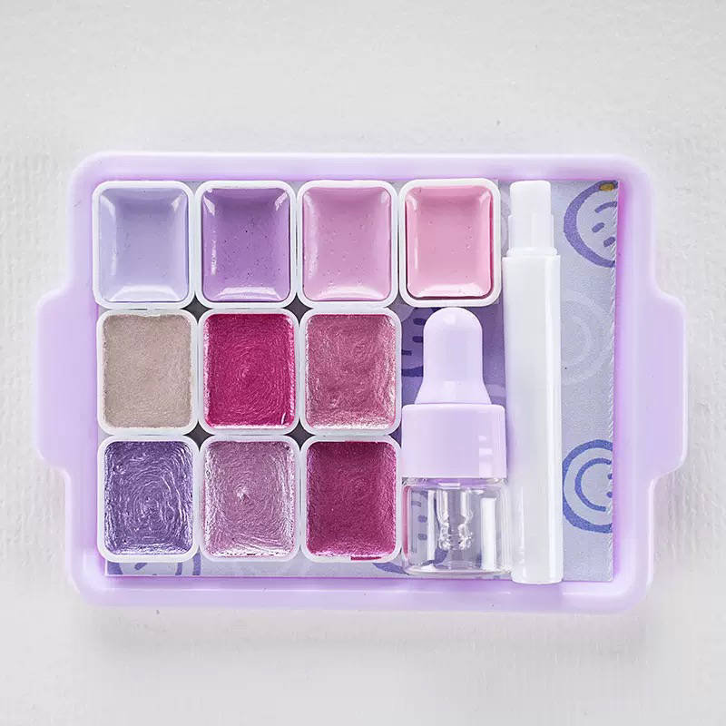 Poezie Cute Tray Solid Watercolor Set Buy 2 Get Free 6x6cm Sketchbook