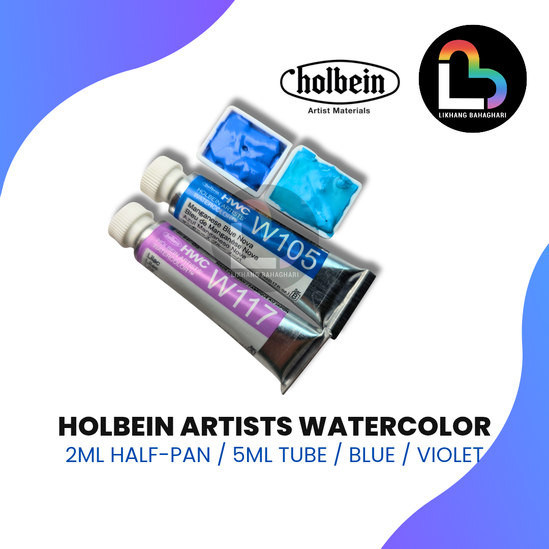 1/6 Holbein Artists' Watercolor Paint 5ml Tube and 2ml Half-Pan