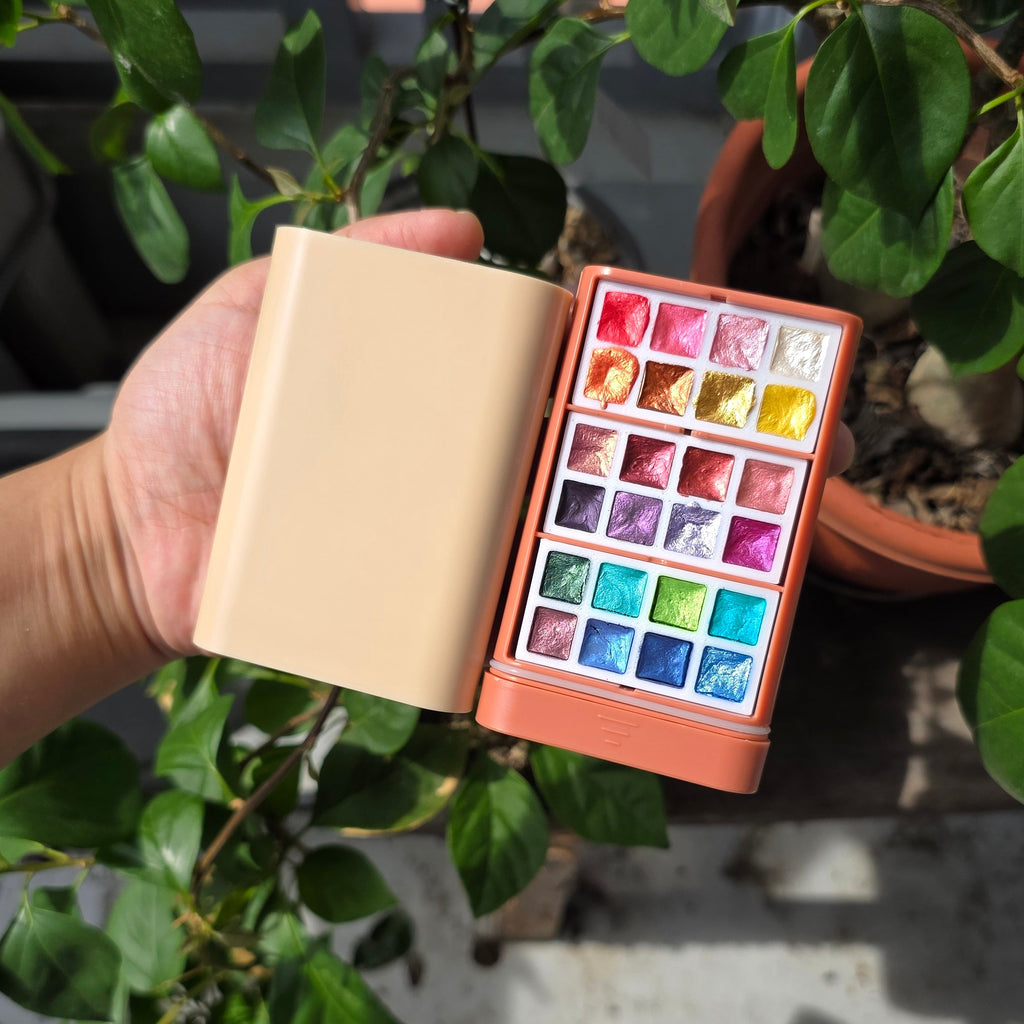 Poezie Premium Portable Stationery Pigment Kit with 6x6cm Sketchbook