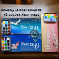 Holbein Artists' Gouache Irodori 12 Colors Set 2ml Half-pans with Tin Case