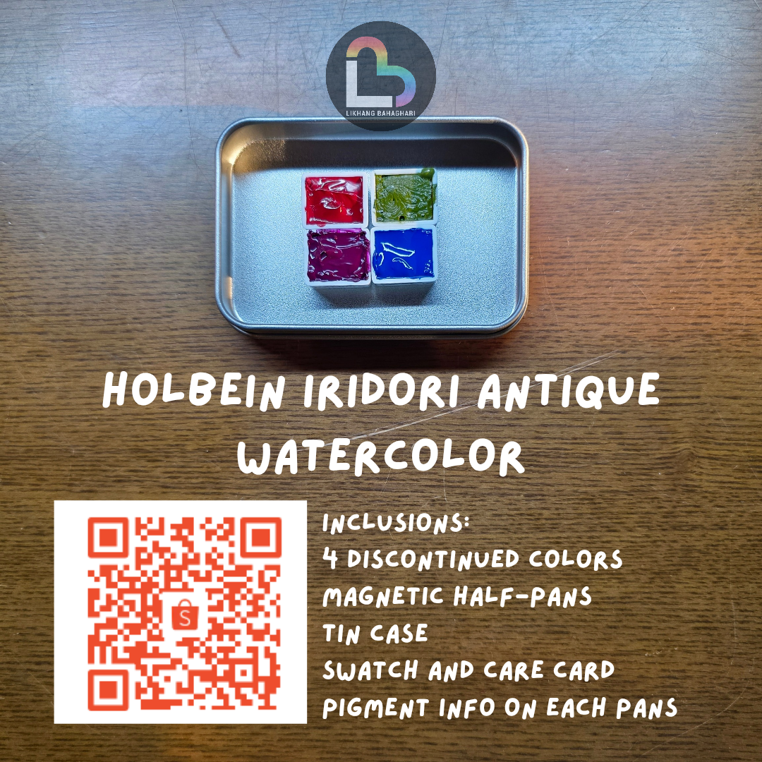 Holbein Irodori Antique Watercolor Set - Discontinued Colors Hand-Poured Magnetic Half Pans